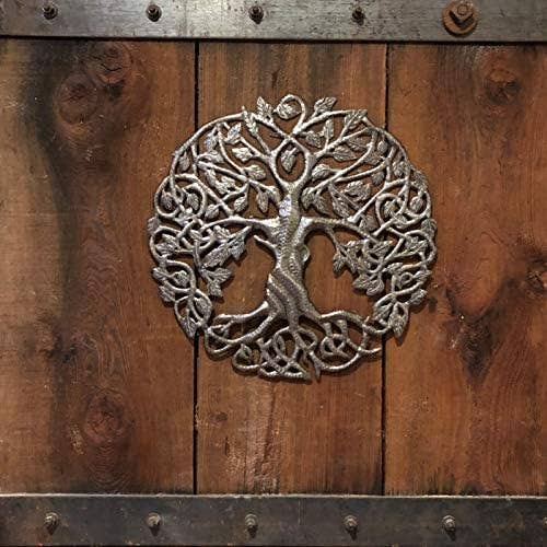 Celtic Tree of Life, Haitian Metal Wall Hanging Art 17"x17"