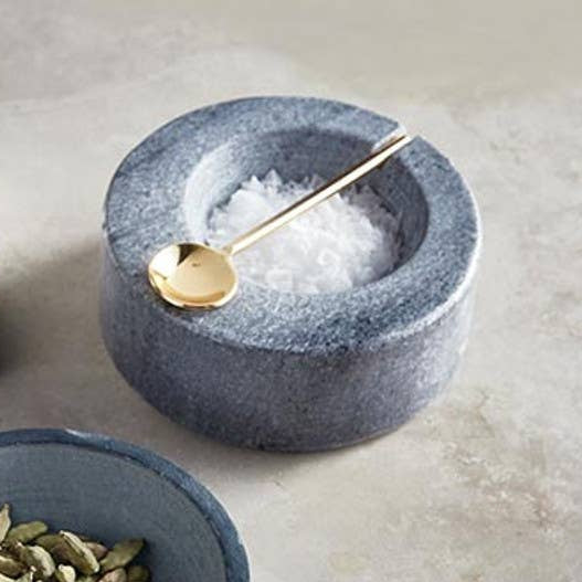 Gray Marble Pinch Pot with Spoon