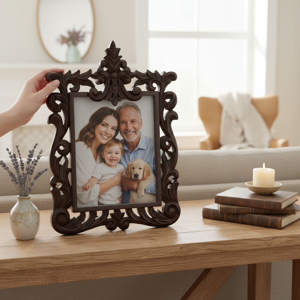Royal Orleans Hand-Carved Table Photo Frame