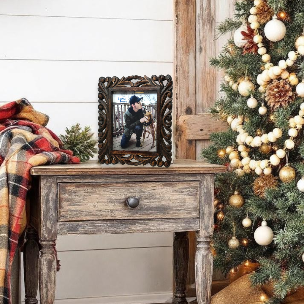 Castille Hand-Carved Easel Photo Frame-Fall Décor