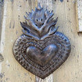 Metal Flaming Sacred Heart Wall Art