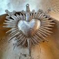 Metal Sacred Heart & Crossed Swords Wall Art