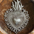 Flaming Sacred Heart Metal Wall Art